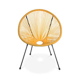 Alice's Garden Fauteuil Acapulco Forme d'oeuf - Jaune - Fauteuil 4 Pieds Design rétro, Cordage Plastique, intérieur/extérieur
