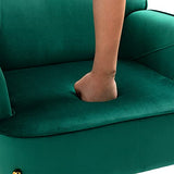 SEPNINE Fauteuil de Salon Moderne en Velours - pour Salon et Chambre à Coucher - Jusqu'à 135 kg (Vert)