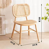 ZNMDOK Chaise de Salle à Manger en rotin en Bois Massif de Ferme Moderne, 2 chaises de Salle à Manger en rotin Naturel, Chaise à Dossier en rotin, Cool et Pas étouffante(50 * 56 * 80cm)