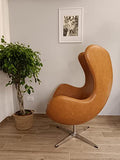 Volero', Fauteuil Egg Suspendu, Chaise Egg, modèle Afrodite Recouvert d'Eco-Cuir Marron.
