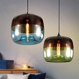 Suspension En Verre Rétro Double Couleur Globe En Verre Suspension E27 Lampes Suspendues À Tête Unique Réglable En Hauteur Pour Chambre Cuisine Île Restaurant,Vert,Pleasant63