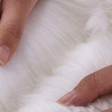 Vogar Tapis en Peau de Mouton véritable avec Laine Douce et épaisse VG-SH020, Crème/Noir 101-110cm