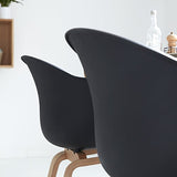 Damiware Romeo Lot de 2 chaises avec accoudoirs Tendance rétro Salle a Manger- (Noir)