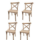 Fleda TRADING Chaise de Style Village, modèle viennois, en métal, Effet Vieilli minable, Pack DE 4 CHAISES (Bois)