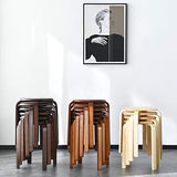 IBUYKE Chaise Salle à Manger/Tabourets de Bar Empilables en Bois Massif Sièges Lisses pour Salon, Cuisine, Bistrot pour Salon, Cuisine, Couleur Noyer 40x33x44cm RF-633