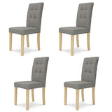IDMarket - Lot de 4 chaises Polga capitonnées Grises pour Salle à Manger