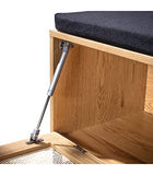 Casâme - Banc avec Rangement Chaussures et façade en Rotin - Rangement Malin - Panneaux de Particules, Rotin et Finitions Métal - pour Entrée - L100 cm x L38 x 47 cm