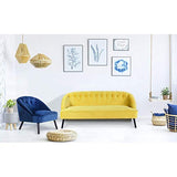 Paris Prix - Fauteuil Scandinave Velours flam 76cm Bleu