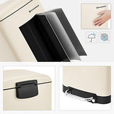 SONGMICS Poubelle 30L, avec pédale en Acier, Seau intérieur et Couvercle, poignée, Fermeture discrète, hermétique, pour Cuisine, Salon, Blanc Cassée LTB001A01
