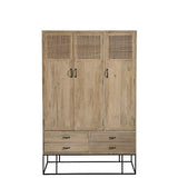 Armoire cannage en rotin tissé et bois de manguier
