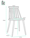 KAYELLES Lot de 2 - Chaise de Cuisine bistrot à barreaux BAO (Noir Pied métal façon Bois)