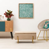 Baroni Home Home Coffre Pliant, Banc de Rangement, Pouf Repose-Pieds Velours Couleur Mesures 80X40X40 cm, Taupe