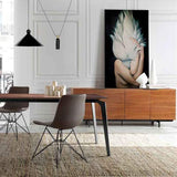 M-034 Buffet Contemporain Couleur Noyer et métal Noir Artemis