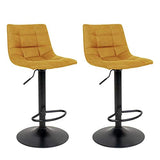 AltoBuy Magnus - Lot de 2 Tabourets Acier et Tissu Jaune Moutarde