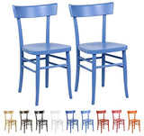 Lot de 2 chaises de cuisine en bois Milano - Bleu