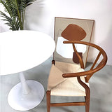 Tomile Wishbone Chaise en Y en bois massif et rotin naturel