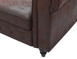 Canapé 3 Places,Chesterfield, Marron, 202cm x 82cm x 72cm