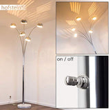 hofstein Lampadaire Nikkala, lampe sur pied en métal chromé avec effet de lumière, 5 x E14, lampe sur pied avec socle en marbre, sans ampoules