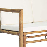 FAMIROSA Canapé de Jardin à 2 Places avec Coussins Bambou