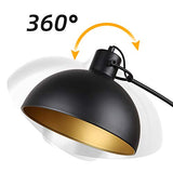 Osasy Lampadaire Arc, lampe à pied design rétro, Abat-jour réglable, 1x E27 max. 60 Watt, métal, en noir-doré,Lampadaires pour le salon, les salons,la lecture