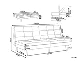 Beliani Canapé Clic-Clac en Tissu Bleu Convertible en Lit Confortable pour Salon Scandinave Moderne