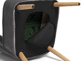 OMNIPRO Fauteuil en Velours,Pieds en Bois,57 x 68 x76cm,pour Petit Appartement, Salon, Chambre,Gris
