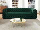 Canapé 3 Places Chesterfield Stanley - Velours Vert Sapin