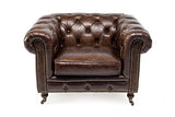 Rosa Splendiani Fauteuil Chestefield en Cuir Antique Vintage Style - Fauteuil Chester Cuir Marron Vintage