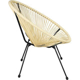 tectake 800729 2 Fauteuils Acapulco de Jardin de Salon Design rétro, pour Un Usage en intérieur et extérieur - Plusieurs Couleurs - (Beige | no. 403305)