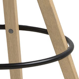 Marque Amazon - Movian Arendsee - Lot de 2 tabourets de bar, 55 x 48,5 x 111,5 cm (longueur x largeur x hauteur), Noir/ pieds en hévéa finition chêne huilé