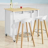 SoBuy FKW74-WN îlot de Cuisine Buffet Séparateur de Cuisine Desserte de Cuisine à roulettes Meuble de Rangement pour Cuisine et Salon avec 2 tiroirs et 2 étagères