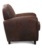Wadiga Fauteuil Club Aspect Cuir Vieilli Marron