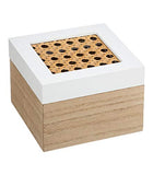 Atmosphera - Lot de 2 Boîtes décoration cannage en Rotin L 13 et L 10 cm Collection Poésie à l'anglaise