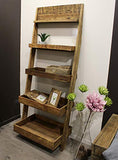 Meubletmoi Bibliothèque échelle en pin recyclé - Rangement Style Esprit Montagne Rustique - Collection Chalet