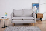 Marque Amazon - Movian Keitele- Canapé 2 places, 130 x 82 x 84 cm, Gris clair
