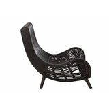 Paris Prix - Fauteuil Design rotin 100cm Noir
