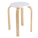 GOTOTOP Lot de 4pcs Tabourets Empilables en Bois Multi-Couleur Hauteur 45cm (4pcs Blancs)