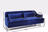 Kare Design Canapé Proud 3 Places Velours Bleu Roi