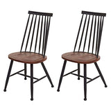 2X Chaise de Salle à Manger HWC-G69, Chaise pour la Cuisine, Style rétro, métal, gastronomie - Vintage Marron