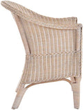 Fauteuil en rotin naturel avec coussins beige/rotin - Avec accoudoirs - Blanc vintage