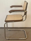 Generico Chaise avec accoudoirs en Paille de Vienne et hêtre Naturel Laqué Noyer Foncé
