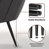 M MCombo Fauteuil de relaxation moderne pour salon, avec coussin de taille, style rétro, vintage, fauteuil de lecture, chaise de salon, fauteuil rembourré, en cuir synthétique, 4778-1 (gris foncé)