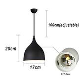 LED Moderne Simple Luminaire Suspension Vintage Rétro E27 Style Industriel en Métal DIY Installation pour éclairage Café Cuisine Salle à manger Salon (noir)