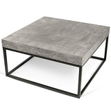 Petra, Table d'appoint ou Table Basse : Le béton et l'acier, sans Le béton - Designer : INÊS MARTINHO - 120 x 75 x 35 cm - Aspect béton Mat, Lisse au Toucher, piétement métal Noir