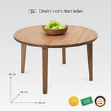 Table basse Casa ronde en bois véritable - Fabriquée à la main en chêne allemand - Design bois massif - Foncé - S