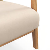 HOMCOM Fauteuil de Salon avec Cadre en Bois Massif Fauteuil Lounge - Assise Profonde - accoudoirs - Aspect Velours Beige