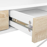 WOLTU TS40ws Bureau Table 110x50x75 cm avec 3 tiroirs,Bureau d'ordinateur Table de Travail en MDF et Acier,Blanc