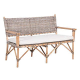 Tousmesmeubles Canapé avec accoudoirs en Rotin tressé - EKE - L 124.50 x l 70 x H 80 - Neuf