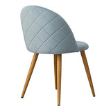 OFCASA 4 x Moderne Chaises de Salle à Manger Velours Bleu Clair Tissu Chaise de Cuisine Rembourrée avec Pieds en Métal Chaises de Salon Meubles