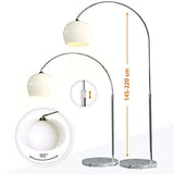 CCLIFE Lampe Lampadaire à arc salon courbée - Lampe arceau moderne en chrome - Lampadaire sur pied marbre- Couleurs au choix: Blanc/Orange, Couleur:Blanc